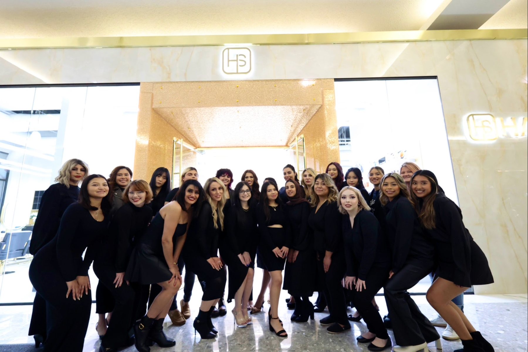 The HairSocial team gathered outside the Tysons Galleria salon entrance